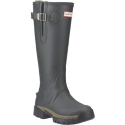 Hunter Balmoral Adjustable Neoprene Lined Size 8 Womens Dark Green Non Safety Wellies