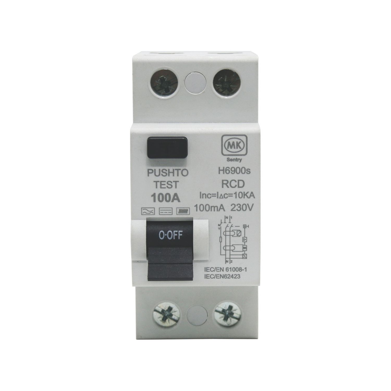 MK Sentry H6900S 100A 100mA 2-Pole S Curve RCD (725YW)