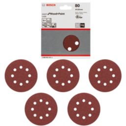Bosch C430  80 Grit 8-Hole Punched Multi-Material Sanding Discs 125mm 5 Pack
