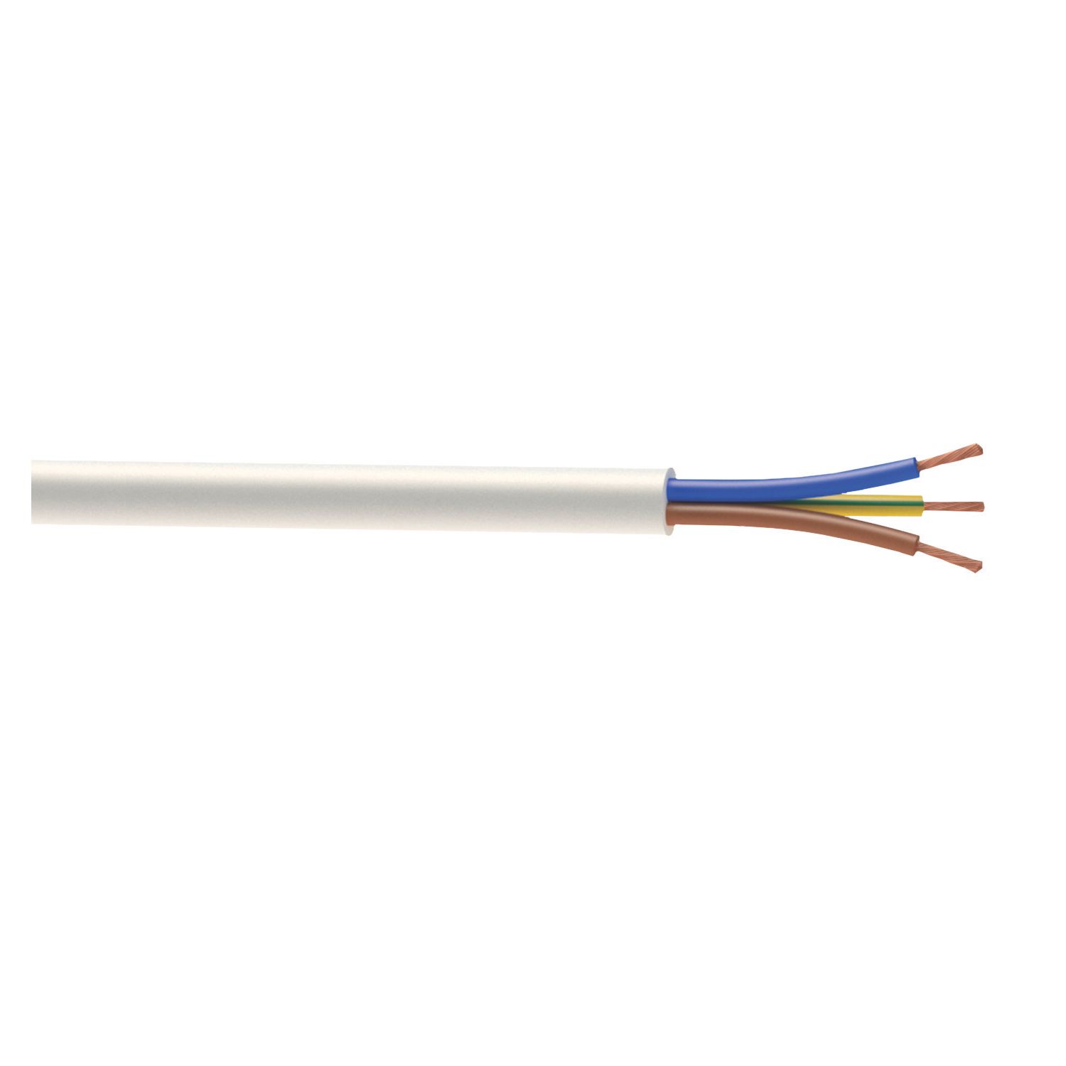 Time 2183Y White 3-Core 0.75mm² Flexible Cable 50m Drum (72642)
