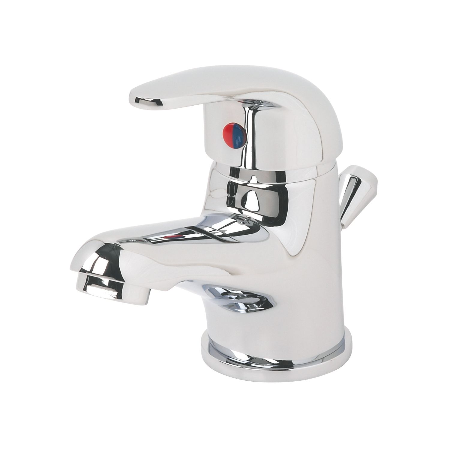 Swirl Conventional Mini Bathroom Basin Mixer Tap with Pop-Up Waste Chrome (72644)