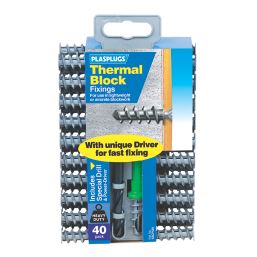 Plasplugs  Thermal Block Fixings Nylon 33mm 40 Pack