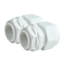 Tower Nylon Male Comp Gland 25mm White 2 Pack