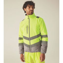 Regatta Hi-Vis Two-Tone Thermal Jacket Yellow X Large 50.4" Chest