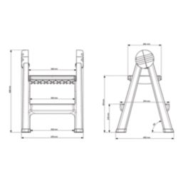 Magnusson Plastic 3 Step 429mm Folding Step Stool With Platform