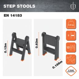 Magnusson Plastic 3 Step 429mm Folding Step Stool With Platform
