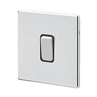 MK Aspect 10AX 1-Gang 2-Way Switch  Polished Chrome with Black Inserts