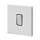 MK Aspect 10AX 1-Gang 2-Way Switch  Polished Chrome with Black Inserts