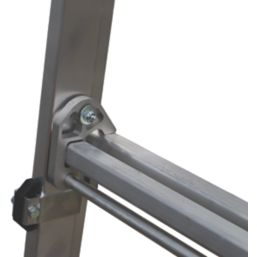 Boss 4.17m Aluminium 2 x 12 Step Telescopic Platform Ladder With Handrail