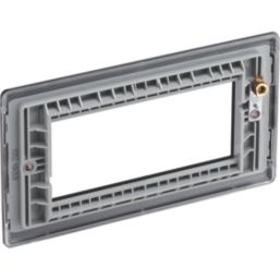 British General Nexus Metal 4-Module Modular Faceplate Matt Black
