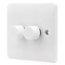 Vimark Pro 2-Gang 2-Way LED Dimmer Switch  White with White Inserts