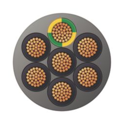 Time 7-Core YY Grey 0.75mm²  Unscreened Control Cable 1m Coil