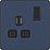 British General Evolve 13A 1-Gang SP Switched Socket Blue  with Black Inserts