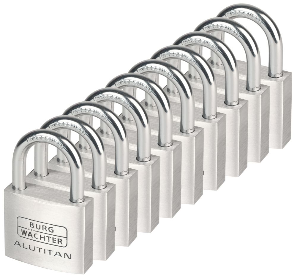 Burg-Wachter  Aluminium Keyed Alike    Padlocks 40mm 10 Pack