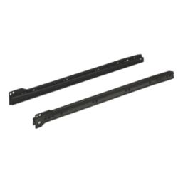 Essentials Black Self-Closing Roller Drawer Runners 450mm 2 Pack