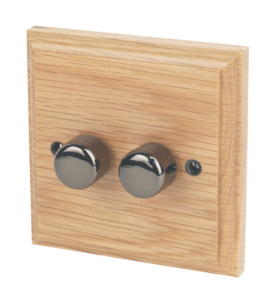 Varilight V-Pro 2-Gang 2-Way LED Dimmer Switch  Classic Oak