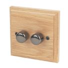 Varilight V-Pro 2-Gang 2-Way LED Dimmer Switch  Classic Oak