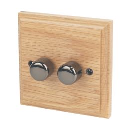 Varilight V-Pro 2-Gang 2-Way LED Dimmer Switch  Classic Oak
