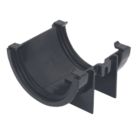 FloPlast MiniFlo uPVC Half Round Gutter Union Black 76mm