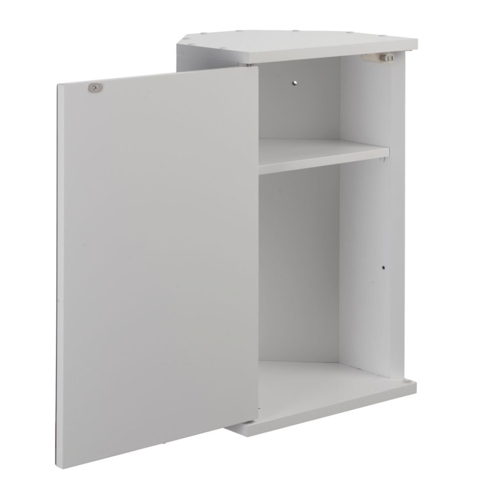 Croydex 1 Door Bathroom Corner Cabinet White 300mm x 240mm x