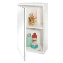 Croydex  1-Door Bathroom Corner Cabinet White  300mm x 240mm x 500mm
