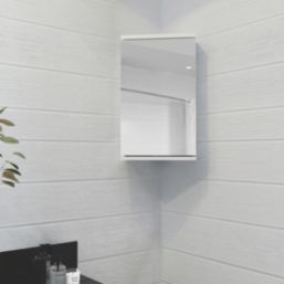 Croydex  1-Door Bathroom Corner Cabinet White  300mm x 240mm x 500mm