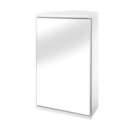 Croydex  1-Door Bathroom Corner Cabinet White  300mm x 240mm x 500mm