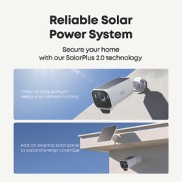 Eufy EufyCam S330  Rechargeable Battery-Operated White Wireless 4K Indoor & Outdoor Cylinder Add-On Camera