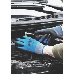 Site  Premium PU Gloves Blue / Black Large
