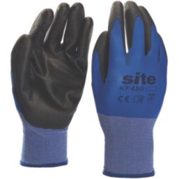 Site  Premium PU Gloves Blue / Black Large