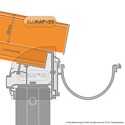 ALUKAP-SS White 0-100mm Low Profile Glazing Gable Bar 2400mm x 60mm