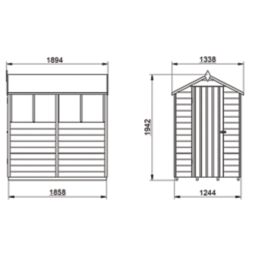 Forest  4' x 6' (Nominal) Apex Overlap Timber Shed with Assembly