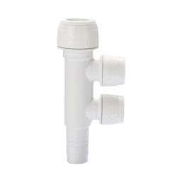 Hep2O  Plastic Push-Fit Reducing 2 Port Keyless Spigot Manifold (Same Side) 22mm x 15mm