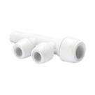 Hep2O  Plastic Push-Fit Reducing 2 Port Keyless Spigot Manifold (Same Side) 22mm x 15mm