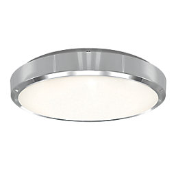 4lite  Indoor Maintained Emergency Round LED Wall/Ceiling Light Chrome 18W 1847lm