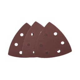 Flexovit Delta A203F 60 / 80 / 120 Grit 6-Hole Punched Multi-Material Sanding Triangles 95mm x 95mm 6 Pack