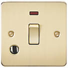 Knightsbridge  20A 1-Gang DP Control Switch & Flex Outlet Brushed Brass with LED