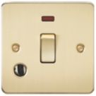 Knightsbridge  20A 1-Gang DP Control Switch & Flex Outlet Brushed Brass with LED