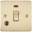 Knightsbridge  20A 1-Gang DP Control Switch & Flex Outlet Brushed Brass with LED