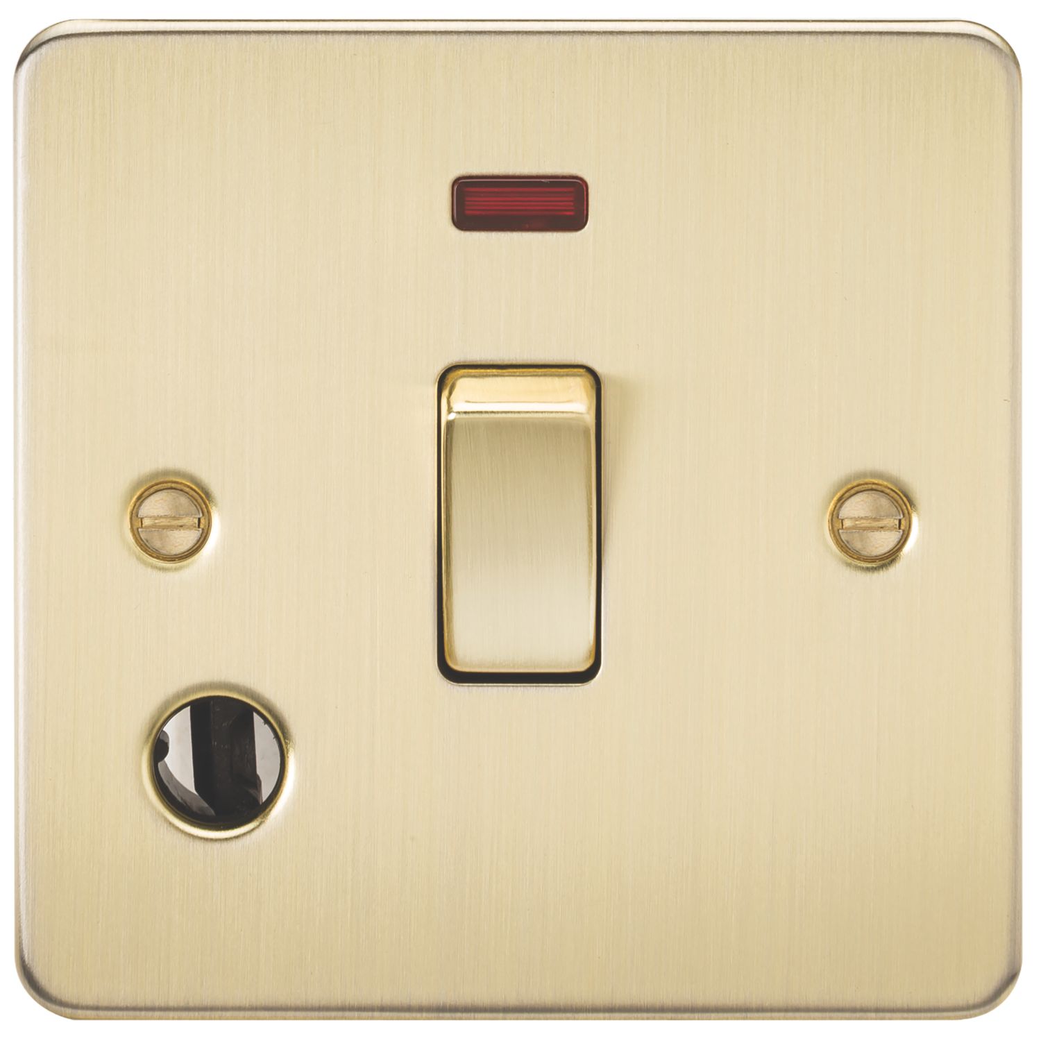 Knightsbridge 20A 1-Gang DP Control Switch & Flex Outlet Brushed Brass with LED (727TY)