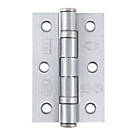 Smith & Locke  Satin Chrome Grade 7 Fire Rated Ball Bearing Door Hinges 76mm x 51mm 2 Pack