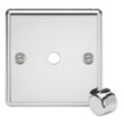 Knightsbridge Raised Rounded 1-Gang Modular Dimmer Switch Polished Chrome