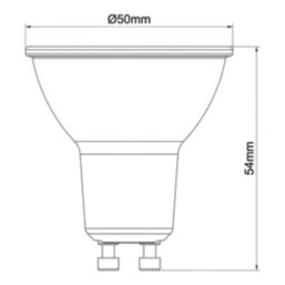LAP Wide Beam Angle  GU10 LED Light Bulb 345lm 2.5W 10 Pack
