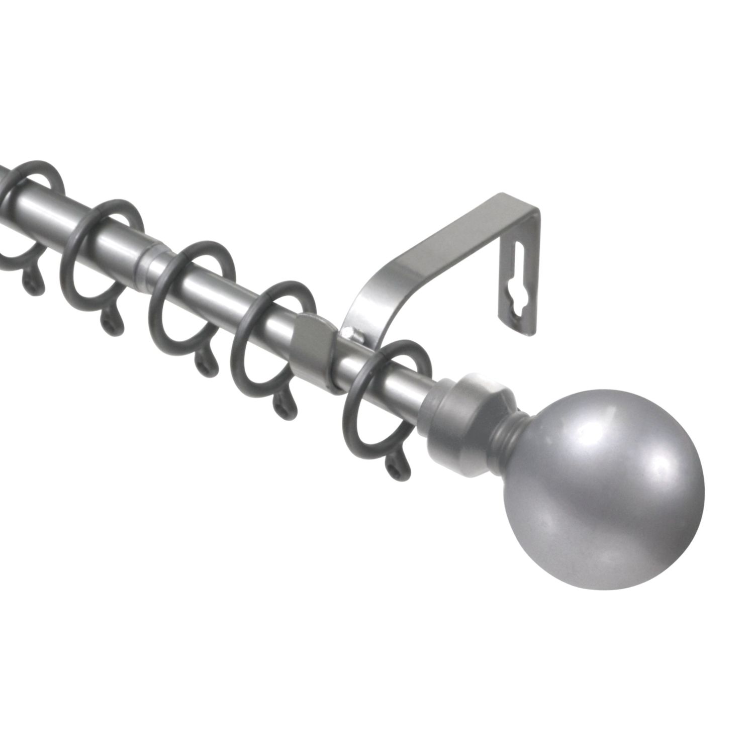 Renaissance Polished Silver Curtain Pole 16/13mm x 180-300cm (728CK)