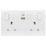 LAP  13A 2-Gang SP Switched Socket + 4.2A 15W 2-Outlet Type A & C USB Charger White