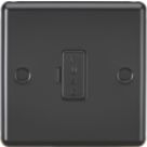 Knightsbridge  13A Unswitched Fused Spur  Matt Black with Black Inserts