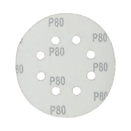 Flexovit  A203F 80 Grit 8-Hole Punched Multi-Material Sanding Discs 125mm 6 Pack