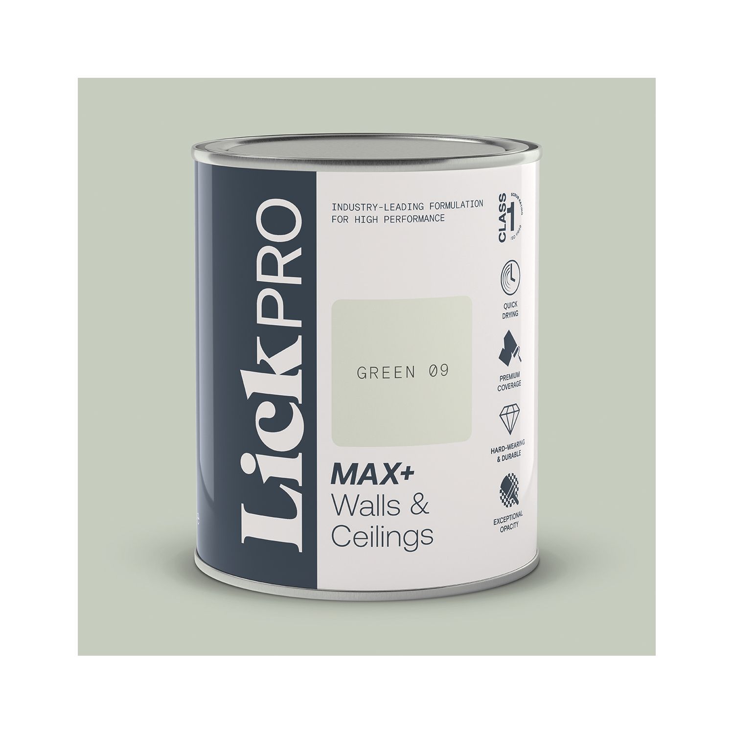 LickPro Max+ 1Ltr Green 09 Matt Emulsion Paint (728TM)