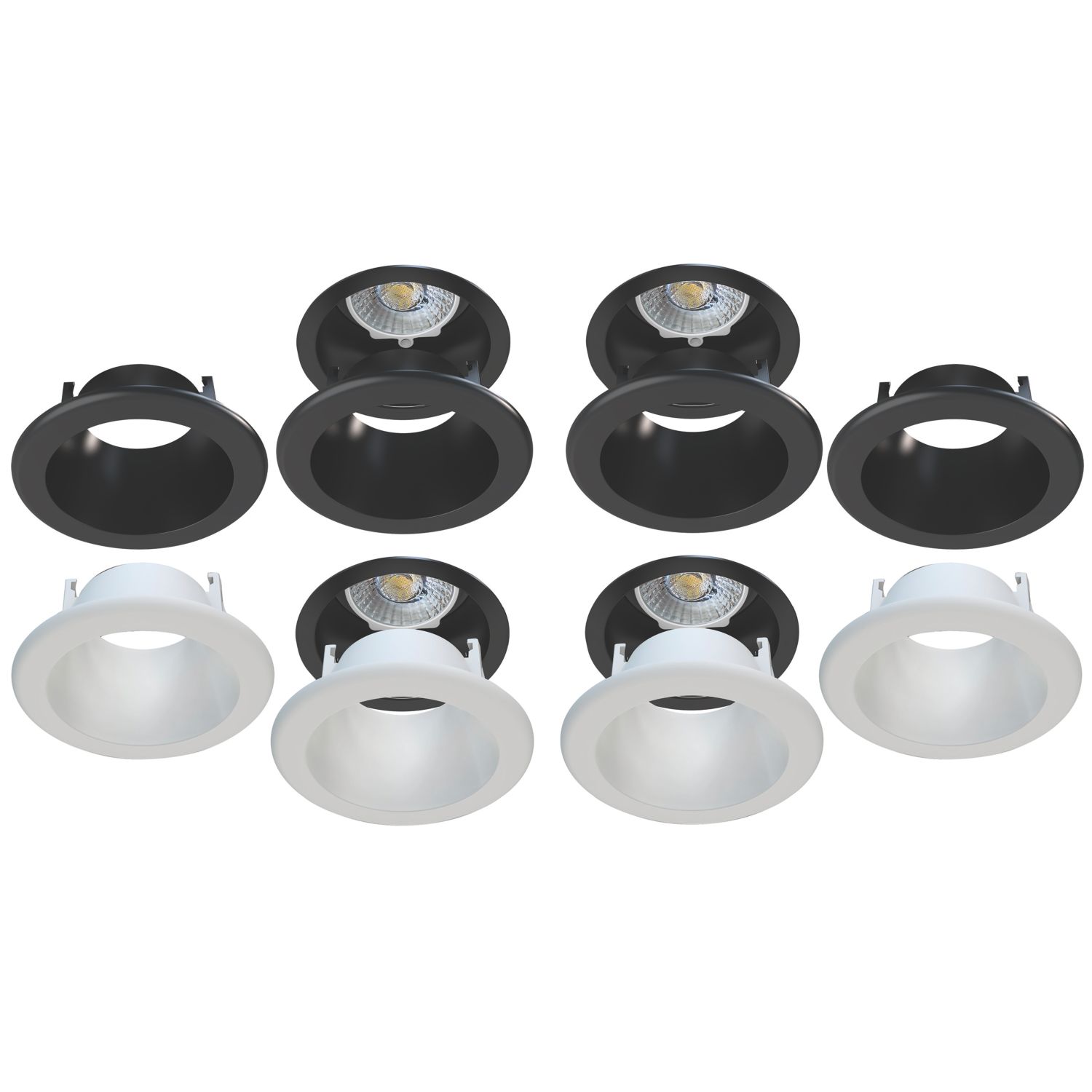 Spa Jenn Fixed Fire Rated LED Downlights White / Silver / Black 8W 900lm 4 Pack (728VJ)