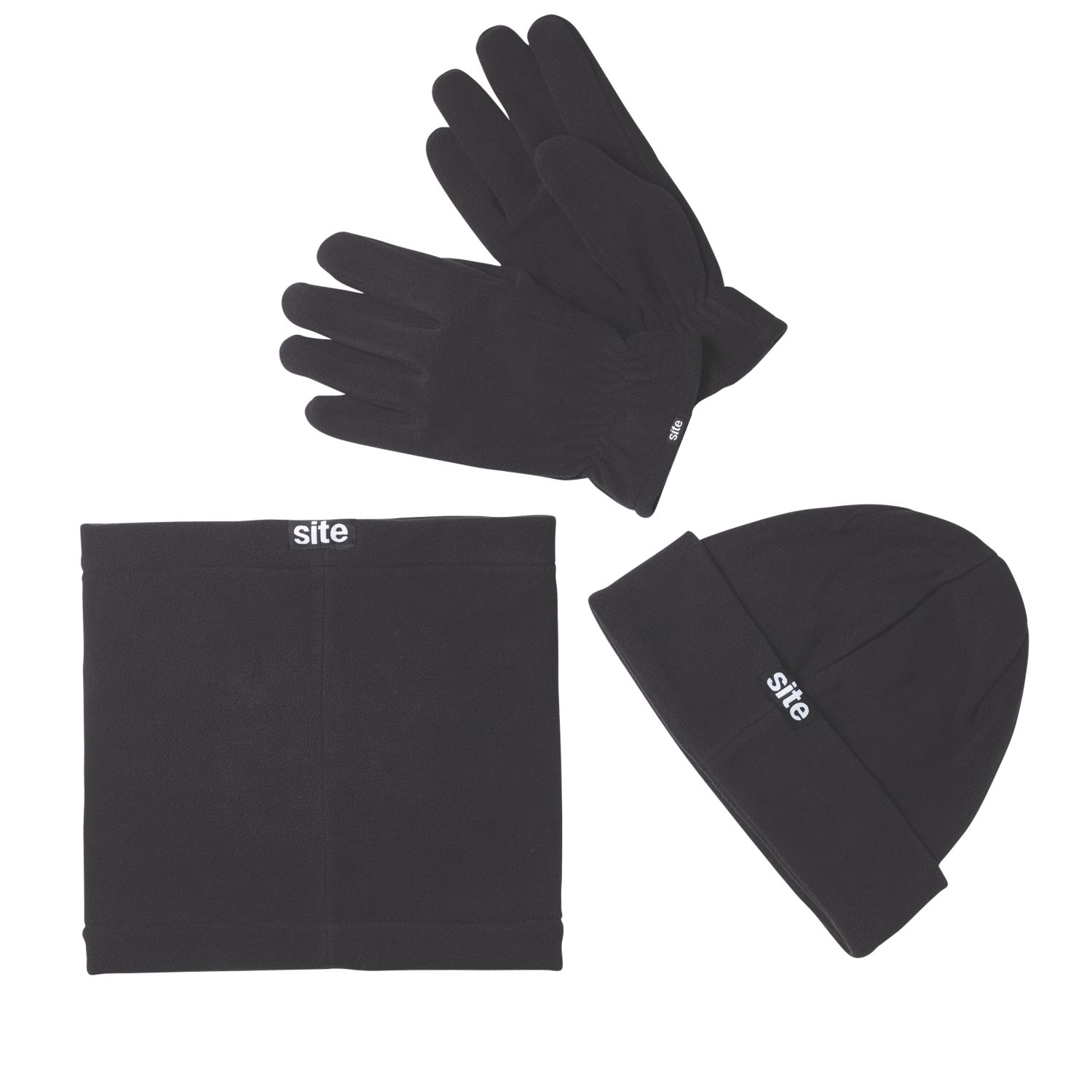 Site Polar Fleece Accessory Pack Black 3 Pieces (728XR)